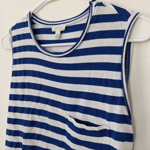 Navy and white striped summer dress